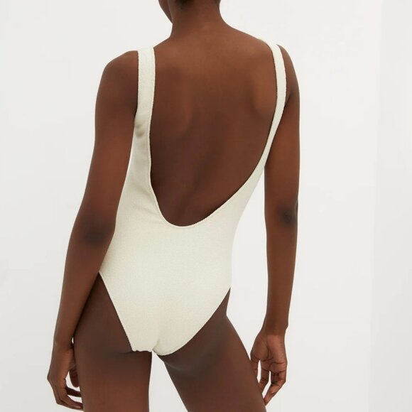 Sophie + Lucie Womens Arruguilla Swim One Piece Ivory Terry Cloth Size Small NWT - Picture 2 of 9